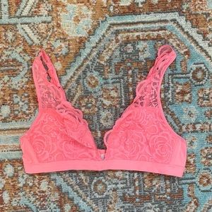 PINK lace plunge bralette